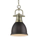 Golden - 3602-S AB-RBZ - One Light Pendant - Duncan - Aged Brass