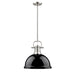 Golden - 3604-L PW-BK - One Light Pendant - Duncan - Pewter