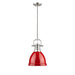 Golden - 3604-S PW-RD - One Light Pendant - Duncan - Pewter