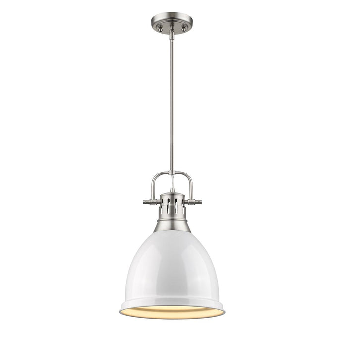 Golden - 3604-S PW-WH - One Light Pendant - Duncan - Pewter