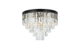 Sydney 17 Light Flush Mount Matte Black-Flush Mounts-Elegant Lighting-Lighting Design Store