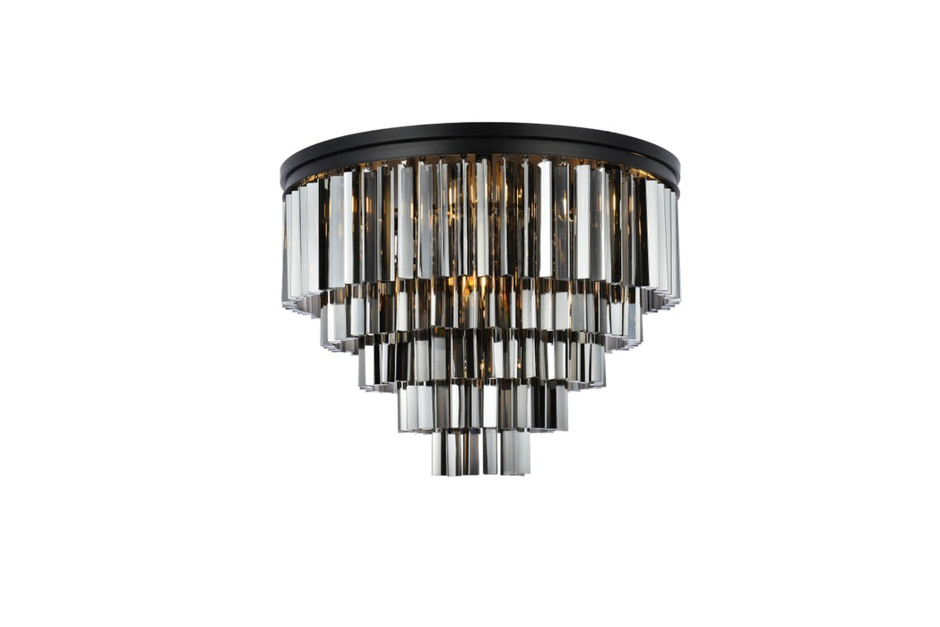 Sydney 17 Light Flush Mount Matte Black-Flush Mounts-Elegant Lighting-Lighting Design Store