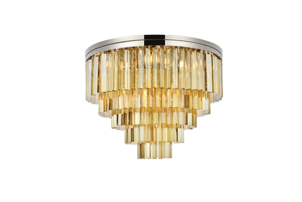 Sydney 17 Light Flush Mount Polished Nickel-Flush Mounts-Elegant Lighting-Lighting Design Store