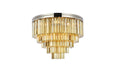 Sydney 17 Light Flush Mount Polished Nickel-Flush Mounts-Elegant Lighting-Lighting Design Store