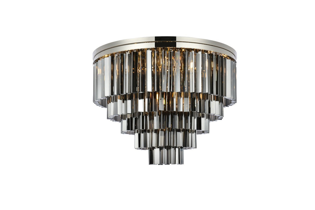 Sydney 17 Light Flush Mount Polished Nickel-Flush Mounts-Elegant Lighting-Lighting Design Store