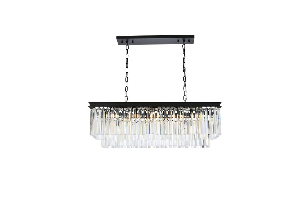 Sydney 12 Light Chandelier Matte Black-Linear/Island-Elegant Lighting-Lighting Design Store