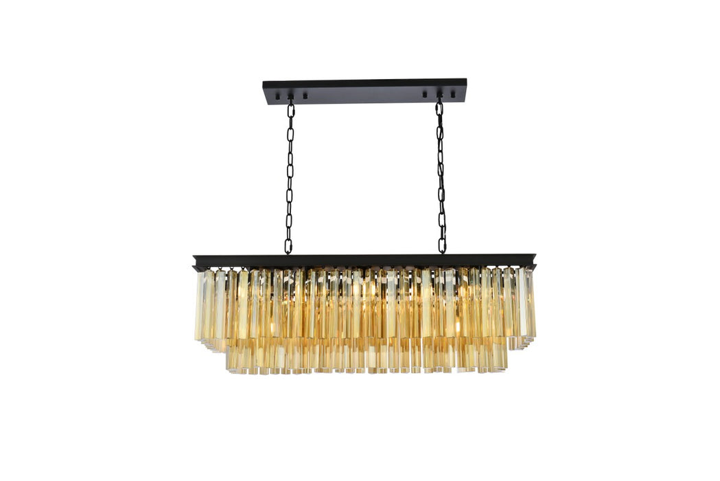 Sydney 12 Light Chandelier Matte Black-Linear/Island-Elegant Lighting-Lighting Design Store