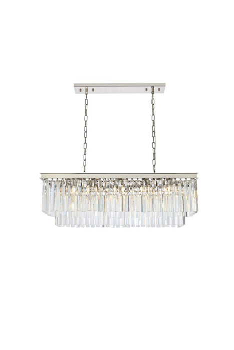 Sydney 12 Light Chandelier Polished Nickel-Linear/Island-Elegant Lighting-Lighting Design Store
