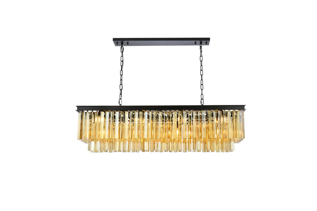 Sydney 12 Light Chandelier Matte Black-Linear/Island-Elegant Lighting-Lighting Design Store