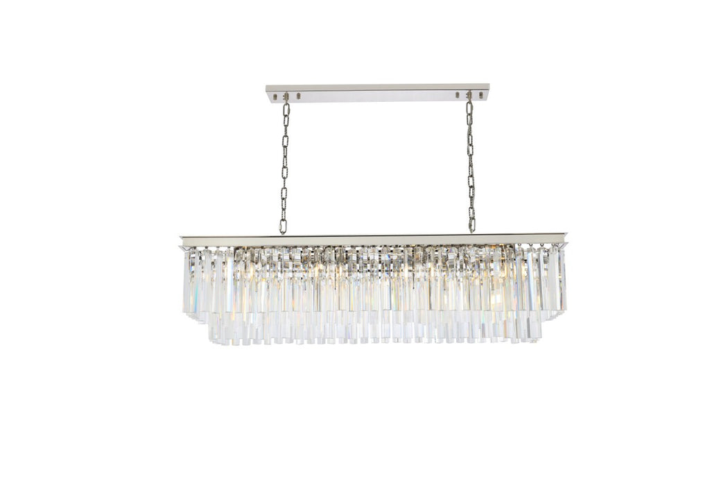 Sydney 12 Light Chandelier Polished Nickel-Linear/Island-Elegant Lighting-Lighting Design Store