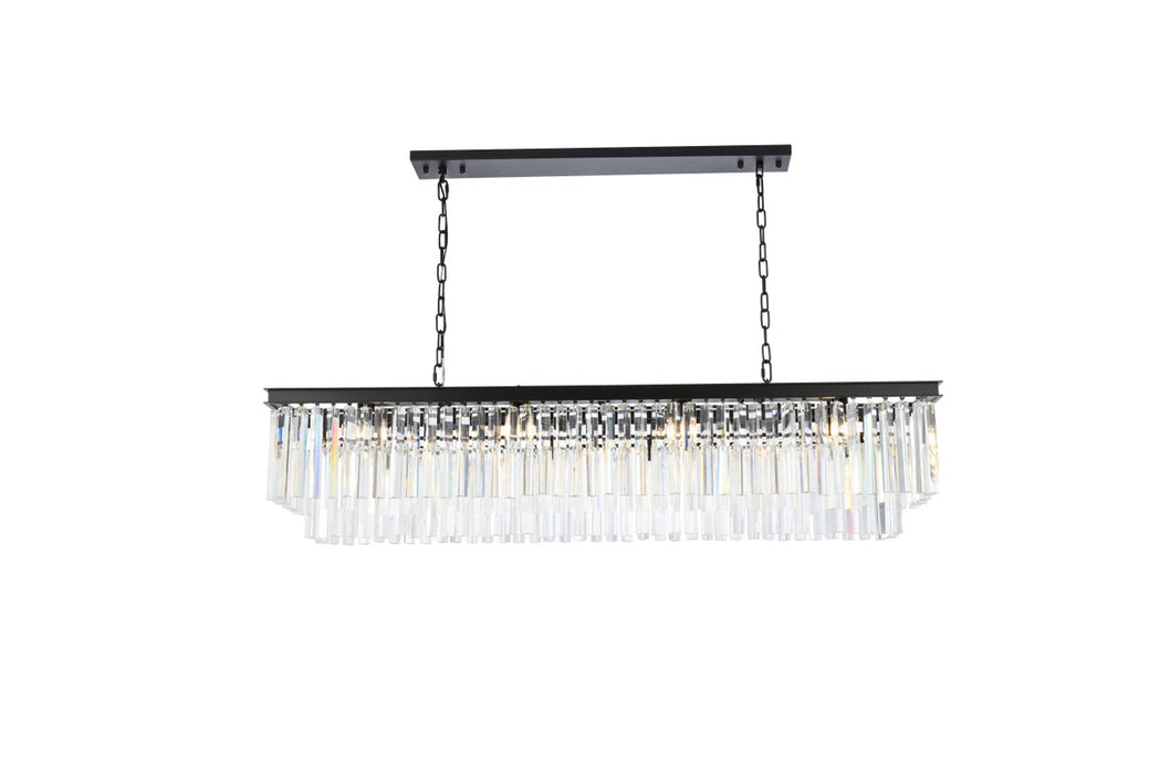 Sydney 12 Light Chandelier Matte Black-Linear/Island-Elegant Lighting-Lighting Design Store