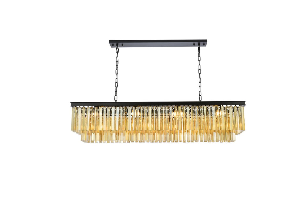 Sydney 12 Light Chandelier Matte Black-Linear/Island-Elegant Lighting-Lighting Design Store