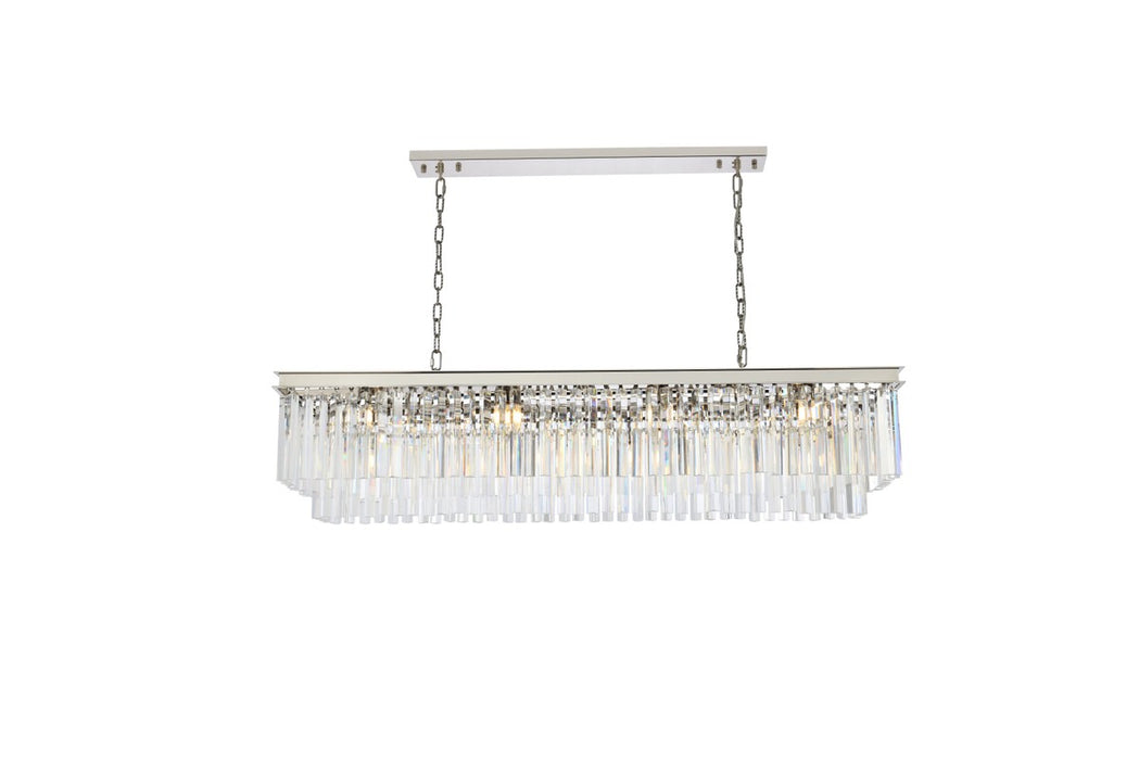 Sydney 12 Light Chandelier Polished Nickel-Linear/Island-Elegant Lighting-Lighting Design Store