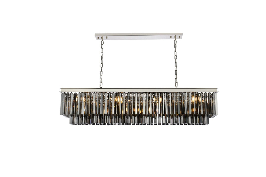 Sydney 12 Light Chandelier Polished Nickel-Linear/Island-Elegant Lighting-Lighting Design Store