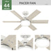 Pacer 44" Ceiling Fan-Fans-Hunter-Lighting Design Store