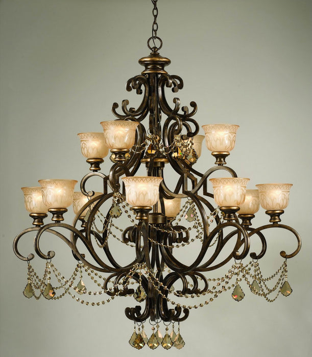 Crystorama - 7512-BU-GT-MWP - 12 Light Chandelier - Norwalk - Bronze Umber