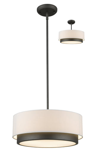 Jade Three Light Pendant Factory Bronze
