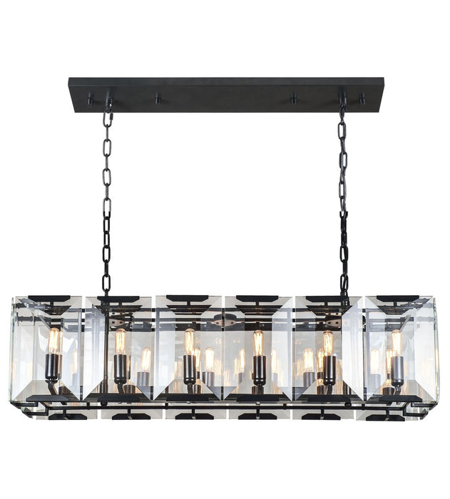 Monaco 12 Light Chandelier Flat Black-Linear/Island-Elegant Lighting-Lighting Design Store