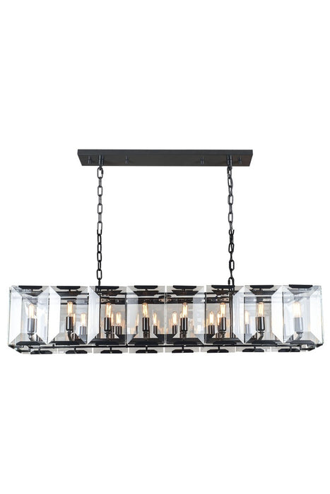 Monaco 16 Light Chandelier Flat Black-Linear/Island-Elegant Lighting-Lighting Design Store