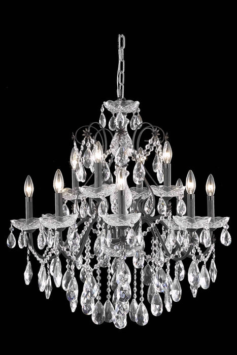 St. Francis 12 Light Chandelier Dark Bronze-Mid. Chandeliers-Elegant Lighting-Lighting Design Store
