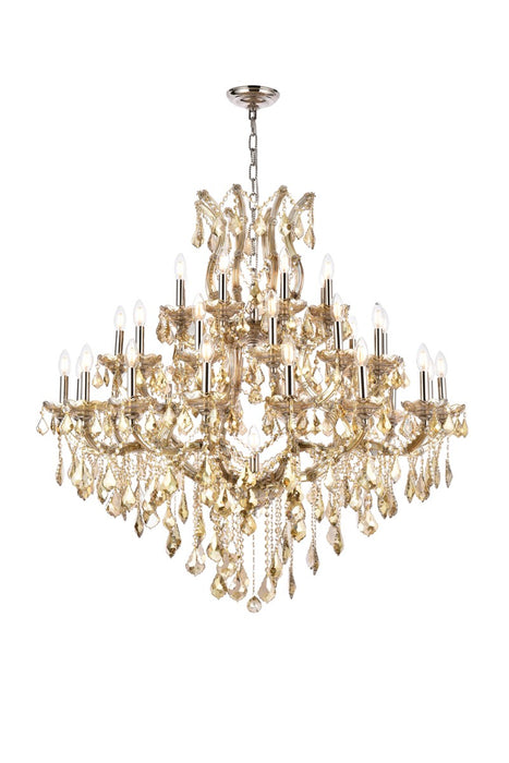 Maria Theresa 37 Light Chandelier Golden Teak-Mid. Chandeliers-Elegant Lighting-Lighting Design Store