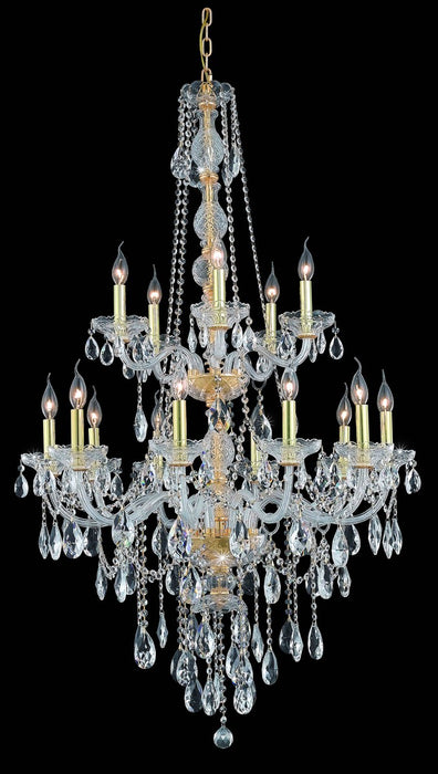 Verona 15 Light Chandelier Gold-Large Chandeliers-Elegant Lighting-Lighting Design Store
