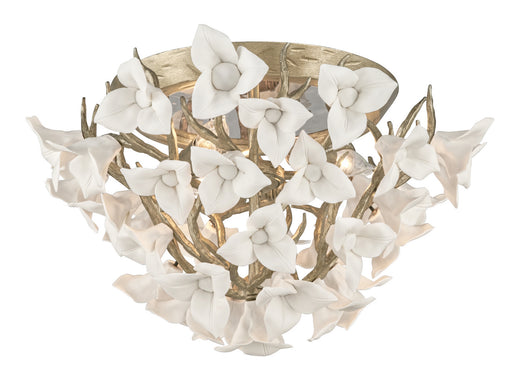 Corbett Lighting - 211-34 - Three Light Flush Mount - Lily - Enchanted Silver Leaf