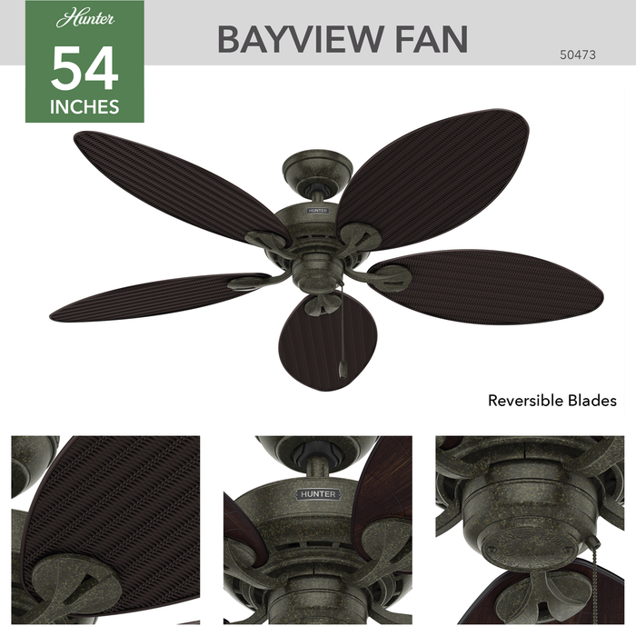Bayview 54" Ceiling Fan-Fans-Hunter-Lighting Design Store