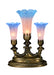 Meyda Tiffany - 11825 - Three Light Accent Lamp - Pink/Blue Pond Lily - Antique