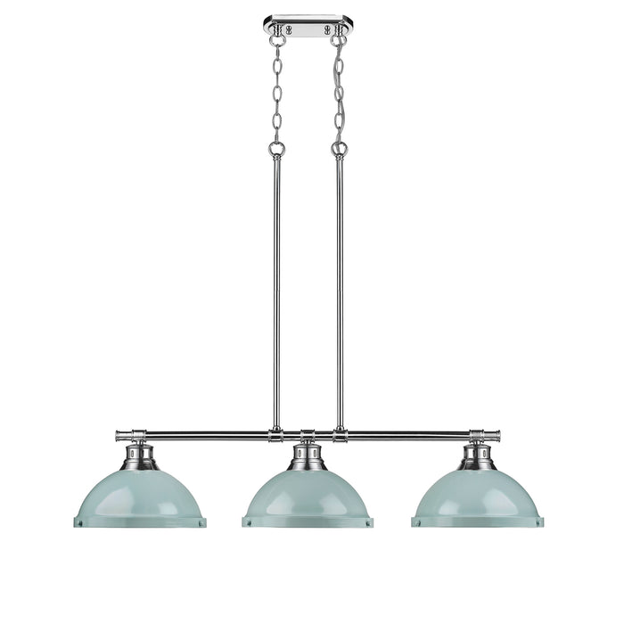 Golden - 3602-3LP CH-SF - Three Light Linear Pendant - Duncan - Chrome
