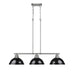 Golden - 3602-3LP PW-BK - Three Light Linear Pendant - Duncan - Pewter