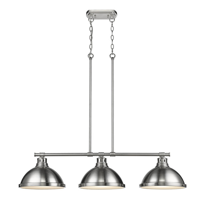 Golden - 3602-3LP PW-PW - Three Light Linear Pendant - Duncan - Pewter