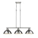 Golden - 3602-3LP PW-PW - Three Light Linear Pendant - Duncan - Pewter