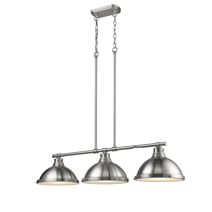 Golden - 3602-3LP PW-PW - Three Light Linear Pendant - Duncan - Pewter