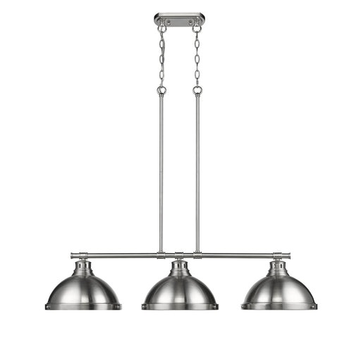 Duncan Three Light Linear Pendant Pewter