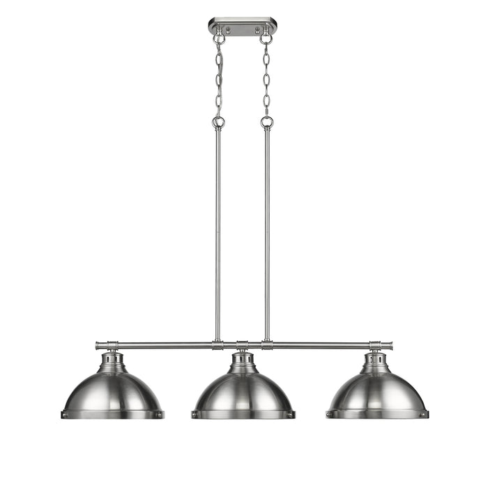 Golden - 3602-3LP PW-PW - Three Light Linear Pendant - Duncan - Pewter