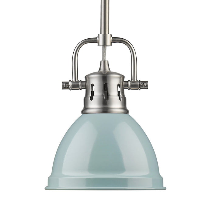 Golden - 3604-M1L PW-SF - One Light Mini Pendant - Duncan - Pewter