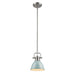 Golden - 3604-M1L PW-SF - One Light Mini Pendant - Duncan - Pewter