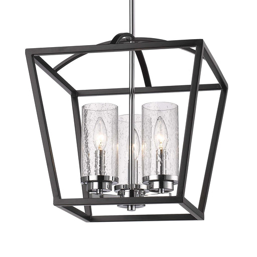 Golden - 4309-3P BLK-SD - Three Light Pendant - Mercer - Matte Black