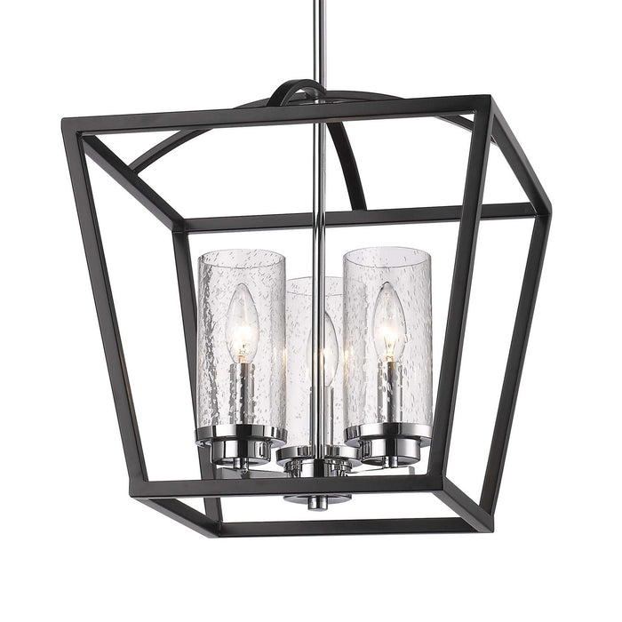 Golden - 4309-3P BLK-SD - Three Light Pendant - Mercer - Matte Black