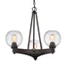 Golden - 4855-3 RBZ-SD - Three Light Chandelier - Galveston - Rubbed Bronze