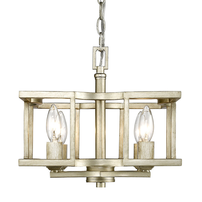 Golden - 7151-SF WG - Four Light Semi-Flush Mount - Bellare - White Gold