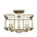 Golden - 7151-SF WG - Four Light Semi-Flush Mount - Bellare - White Gold