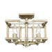 Golden - 7151-SF WG - Four Light Semi-Flush Mount - Bellare - White Gold