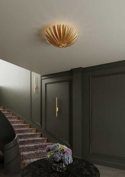 Whitfield Three Light Semi Flush Mount Vintage Gold Leaf-Semi-Flush Mts.-Hudson Valley-Lighting Design Store