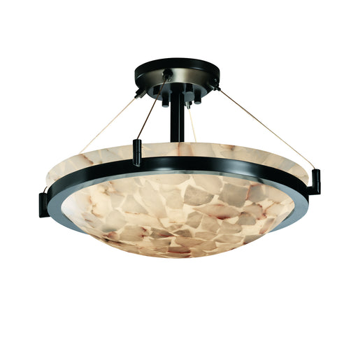 Alabaster Rocks LED Semi-Flush Mount Matte Black