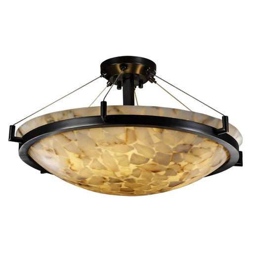 Alabaster Rocks LED Semi-Flush Mount Matte Black