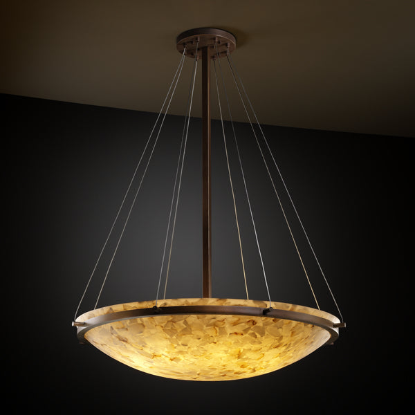 Justice Designs - ALR-9694-35-DBRZ-LED6-6000 - LED Pendant - Alabaster Rocks - Dark Bronze