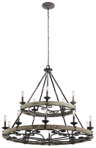 Taulbee 15 Light Chandelier Weathered Zinc