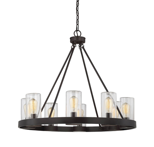 Inman Eight Light Outdoor Chandelier English Bronze